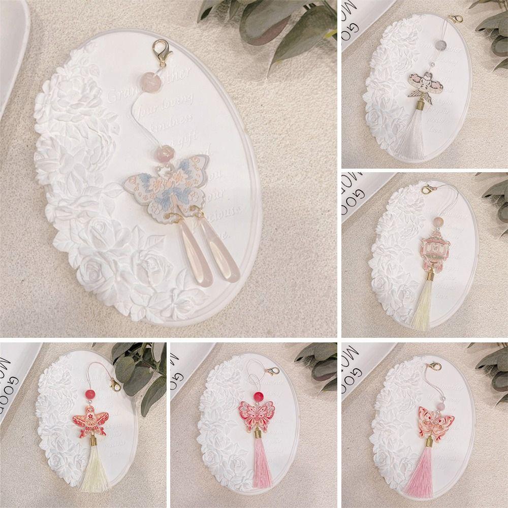 Lightweight Butterfly Car Pendant Polyester Tassel Rearview Mirror Pendant Car Interior