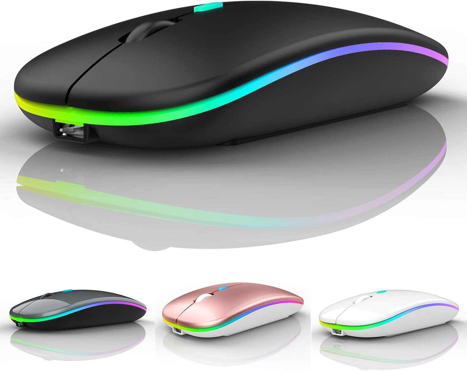 

LITATA Bluetooth Mouse for iPad, Rechargeable Wireless Mouse for MacBook AirMacMacBook ProMiniiPad ProiMacLaptops, Compatible with MacBook AirMacBook