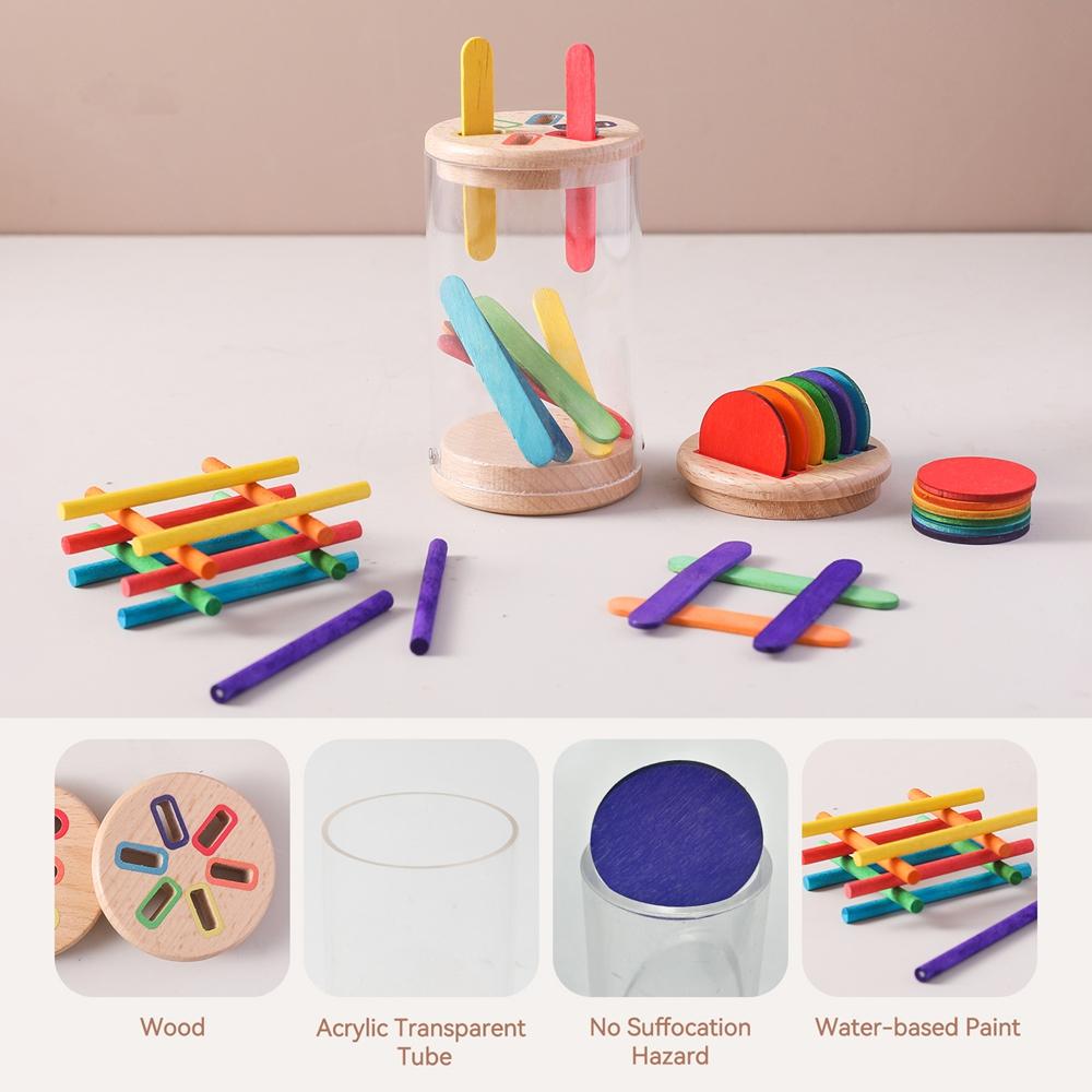 Montessori Spielzeug Holz Farbsortierspielzeug Feinmotorik Sensorische Zuordnungsspiele Farbe Und Form Erkennung Spielzeug Set Babygeschenk