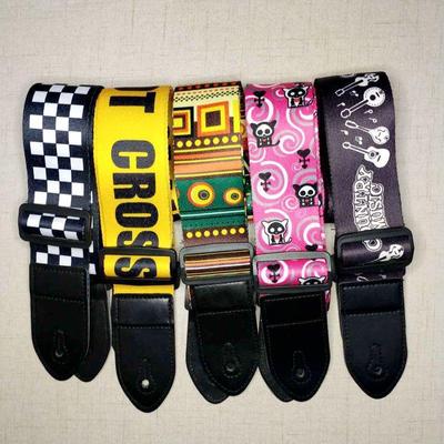 1pc Ethnischen Stil Verbreitert Akustische Gitarre Strap Leder Kopf Verstellbarer Schulter Gurt für Gitarre Bass Gitarre Teile Zubehör