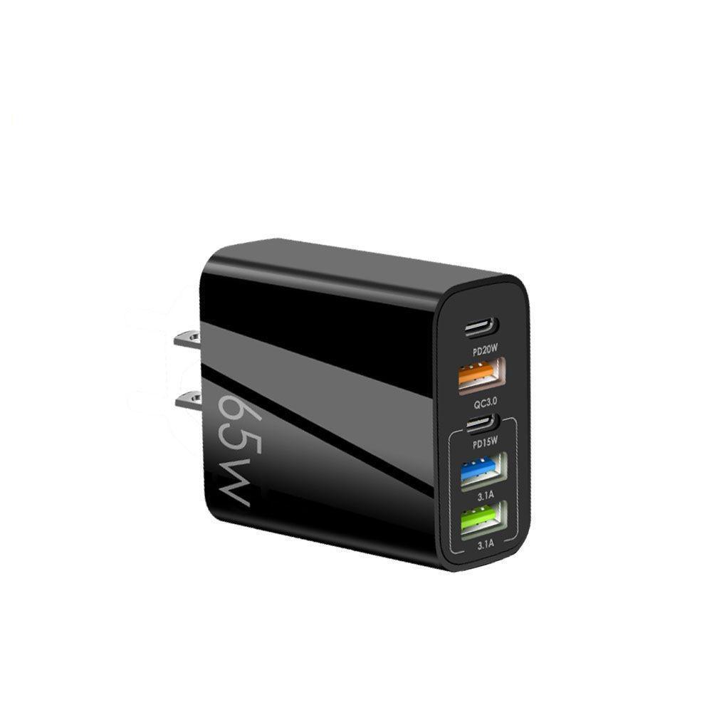 PD65W Fast Charger: 5V/3.1A Multi-Port Adapter with USB & PD for EU/US/UK