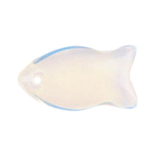 

22mm Small Fish Pendant with Six Rare Faux Crystals Handmade Natural Materials Polished Smooth DIY Jewelry Charm L