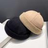 Solid Color Hip-hop Hat Adjustable Melon Skin Caps Casual Brimless Hat  Autumn Winter
