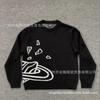 Oversized Knit Sweater Men Women Street Style Round Neck Long Sleeve Thick Fabric 2025 Fall