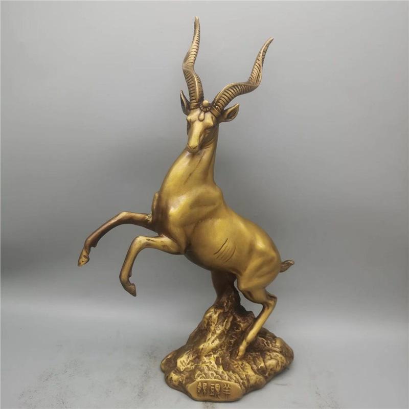 Pure twelve zodiac signs , head home and office decoration crafts, Tibetan antelope mascot, copper sheep