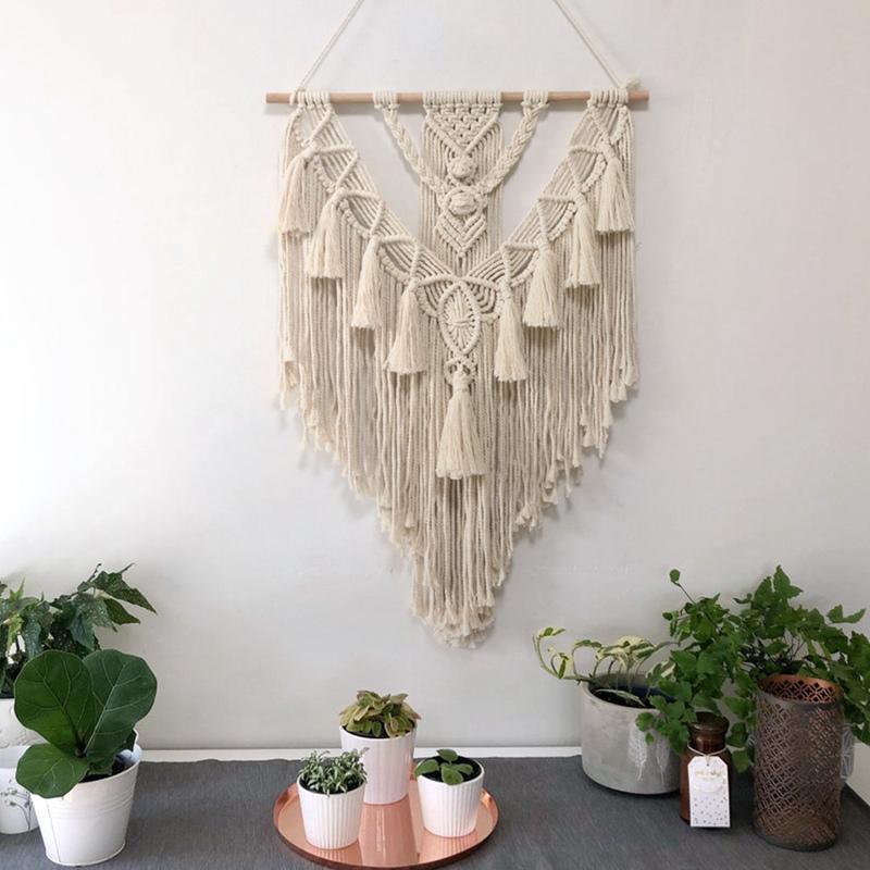 Macrame Wall Hanging Tapestry Wall Decoration Cotton Bohemian Handmade Woven Home Decoration Beautiful Gifts 55x70cm