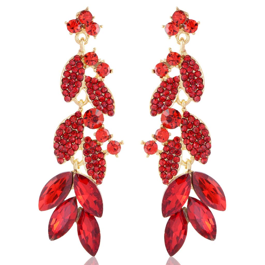 Exquisite Leaf-shaped Fashion Earrings  Forest-style Sweettrendy Earrings  Super Sparkling Elegant Earrings