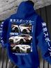 Herren Herbst/Winter Lässiges Locker geschnittenes Europäisches Dunkler Stil Y2K Retro Kapuzenpullover, Tokyo Racing Kultur Kapuzenpullover