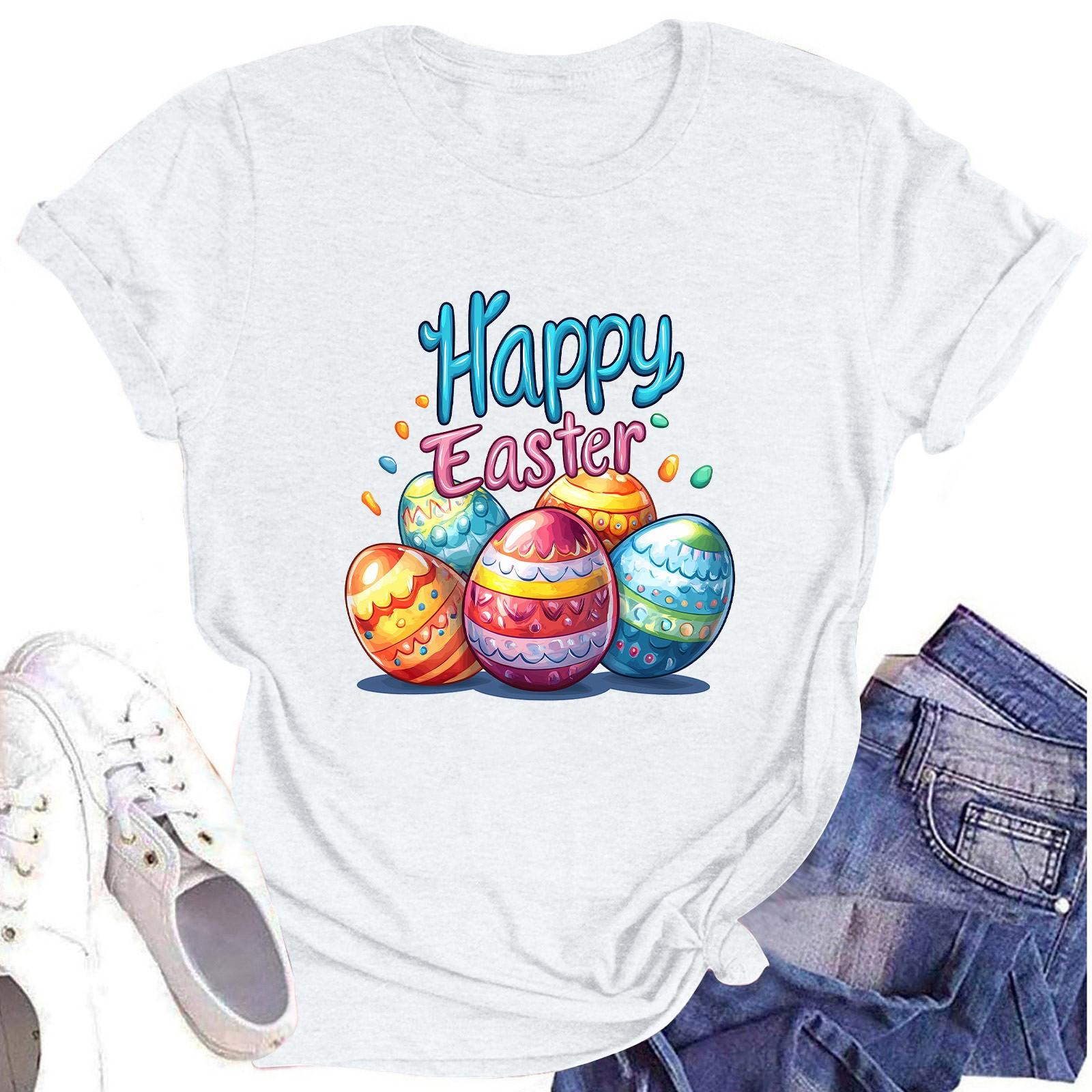 

Женский топ с круглым вырезом, повседневный принт, футболка с короткими рукавами L белый