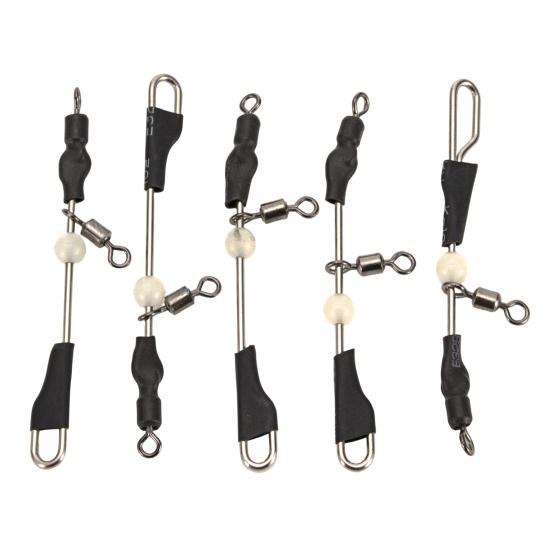 Stainless Steel Wire Balance Fishing Swivel, Heavy Duty Fishing Line Lures Connector, 3 Way Rings Rolling Swivels with Glow Bead, Fishing Accessories