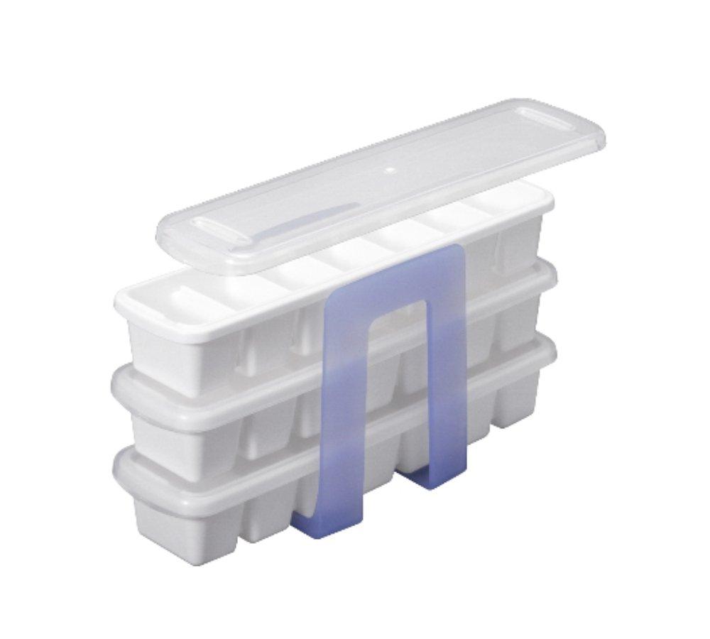 Asvel Slim Ice Cube 3 Made in White Tray, Tiers, Stackable, Japan, белый