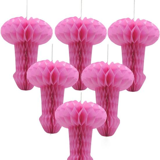 2 Pcs Penis Honeycomb Centerpieces Hanging Paper Honeycomb Decorations Honeycomb Table Ornaments for Bachelorette Party Decor