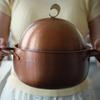 Egg Shape Vintage Copper Soup Pot,Handcrafted Pot Food Cooking Utensil Simmering and Pasta Stewing,With lid 19 cm Handheld Pot