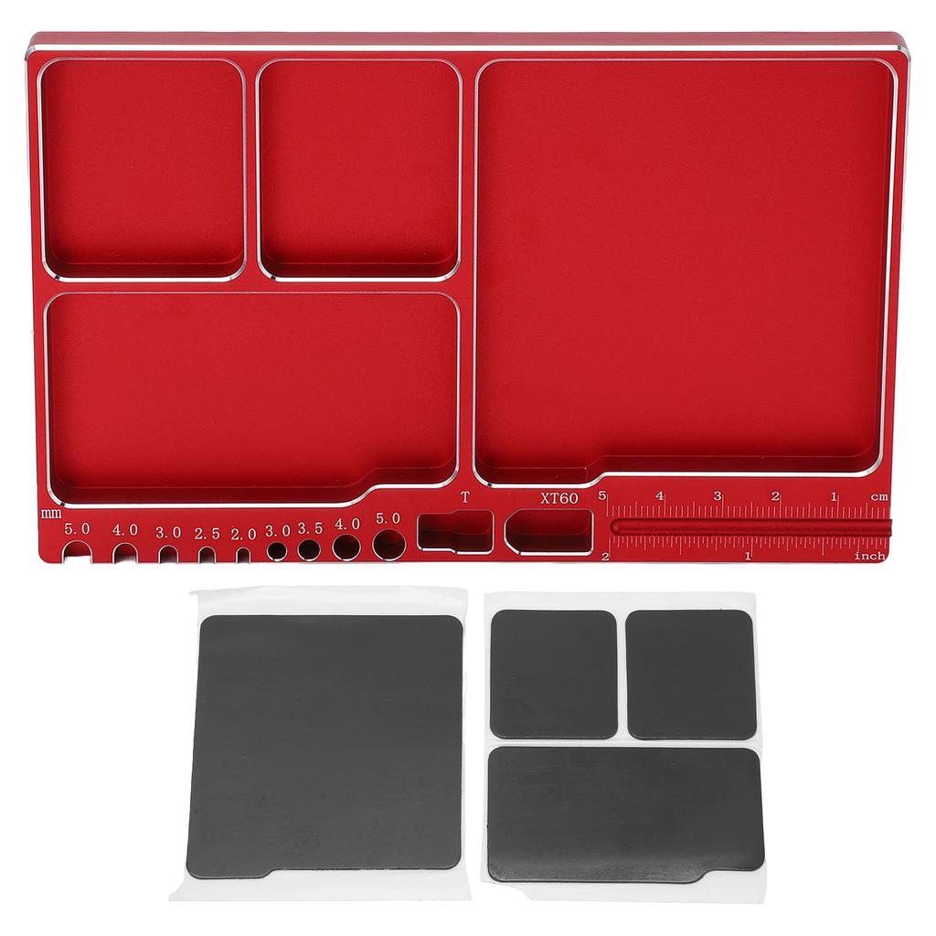 Magnetic Screw Tray Aluminium Alloy Magnetic Adsorption Widely Used Magnetic Parts Tray with Magnetic Pad for RC Repair