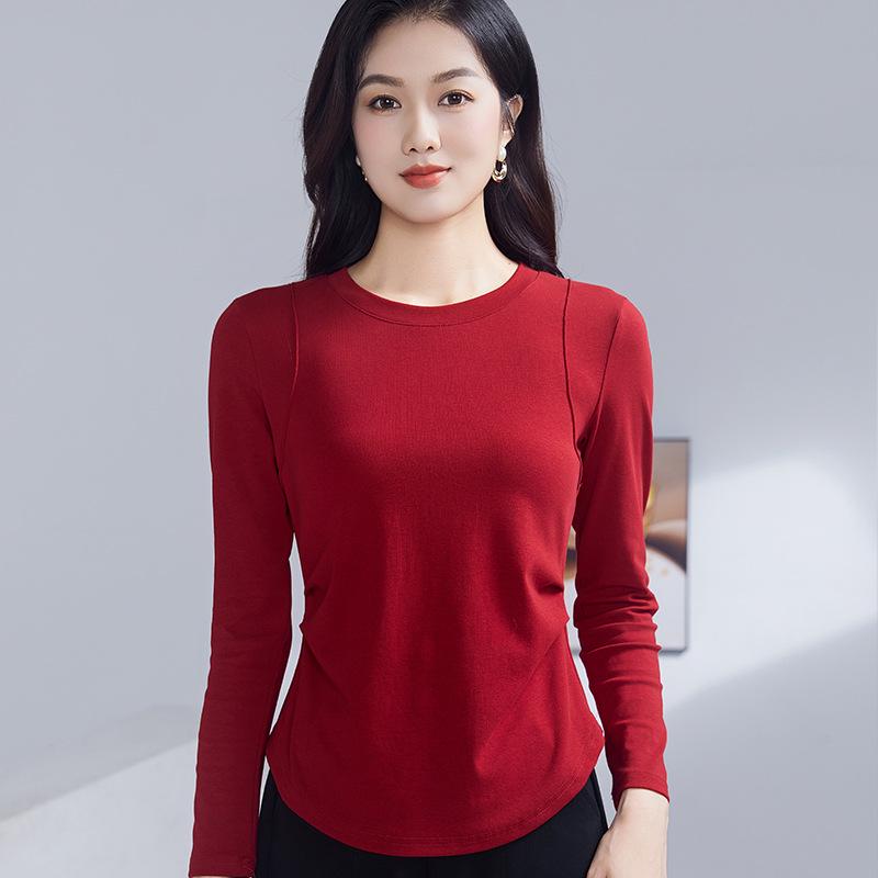 Autumn Slim Fit Round Neck Long Sleeve Women's Top