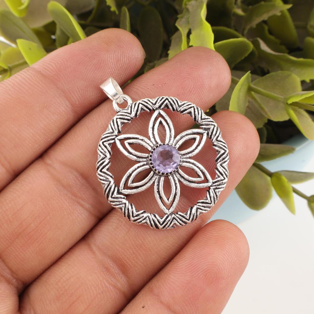 Iolite Pendant, 925 Solid Sterling Silver Pendant Handmade Gemstone Jewelry, Gifts For Wife Brand New Pendant