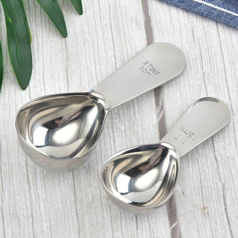 Coffee Spoon With Scale Measuring 304 Stainless Steel Formula Milk Seasoning Spoon Kitchen Supplies