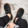 Large size leather shoes autumn new big head shoes leather surface breathable non-slip soft sole leather surface Doudou shoes
