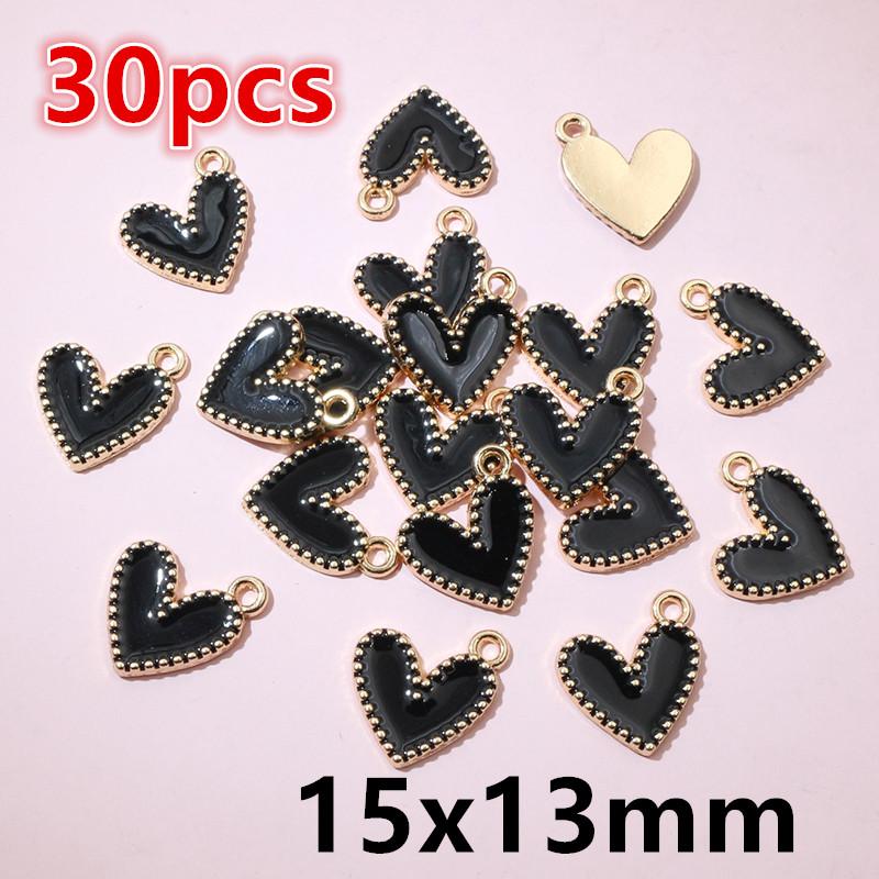 30-50Pcs 9x10mm/15x13mm Small Alloy Heart Charms Cute Love Pendants For DIY Bracelet Necklaces Jewelry Making Accessories