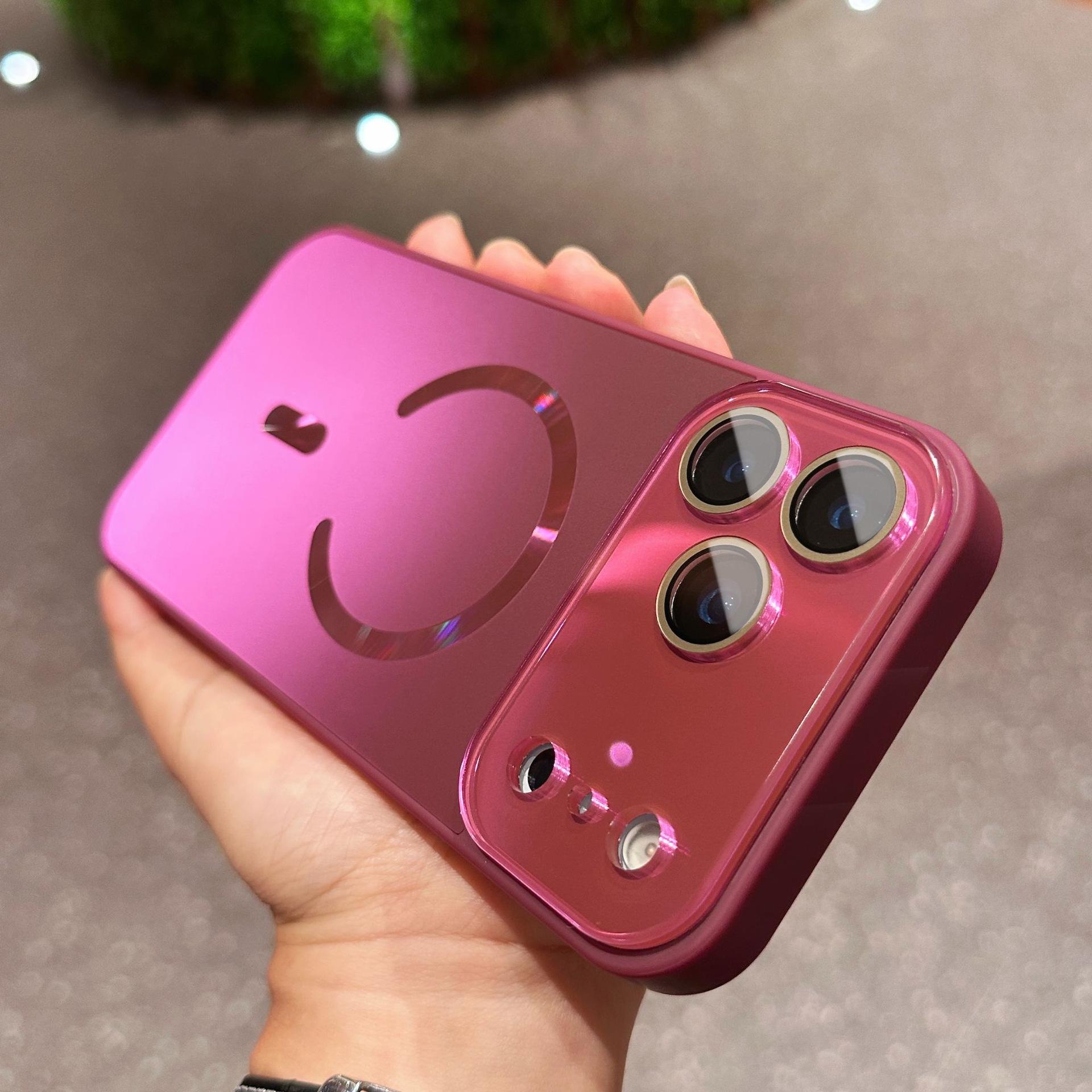 

Матовий магнітний захисний чохол для iPhone 17 Pro Max з віконцем для об єктива iPhone 16 Plus червоний