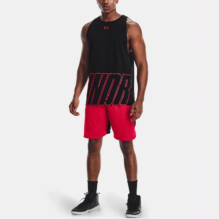 Under Armour Baseline Casual Sports Breathable Basketball Loose Tank Top Men Tops Black 1361899-001