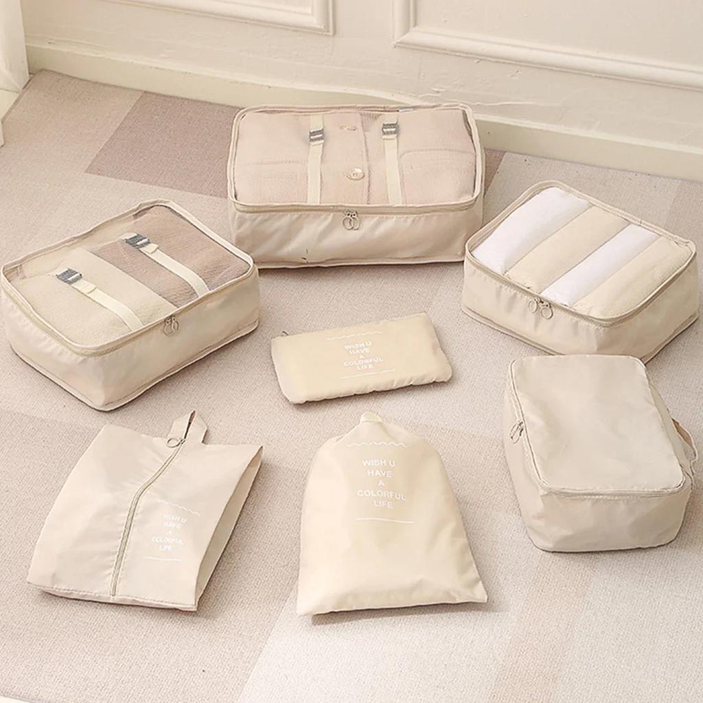 Business travel seven piece set storage bag, clothing sorting and packaging bag, travel luggage, clothing, underwear storage bag