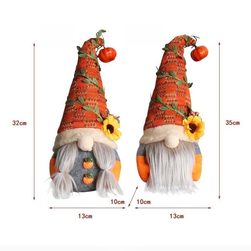 Window Display Decoration Pumpkin Sunflower Faceless Doll Dwarf Ornament Harvest Festival Doll Home Atmosphere Decoration Props