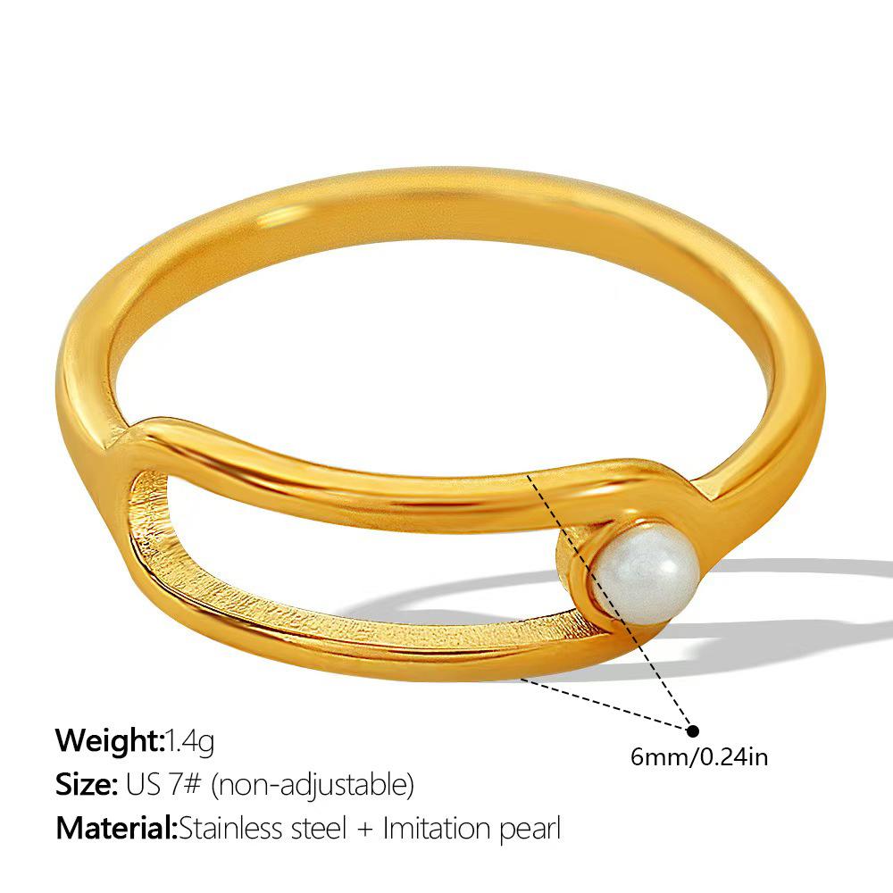 Minimalist hipster stainless steel double-layer ring niche design ring ring set