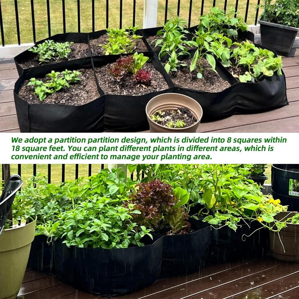 1Pack Fabric Raised Garden Bed 6x3x1ft Garden Grow Bed Bags for Growing Herbs, Flowers and Vegetables 128 Gallon