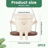 2Pcs Cute Hanging Swing Pot Decorative Hanging Swing Planter Portable Resin Head Planter  Charming Swing for Gardens