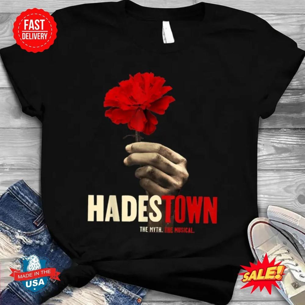 Hadestown Футболка с логотипом цветочного мерча Hadestown Цветочный мерч Hadestown Унисекс рубашка Унисекс футболка S
