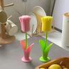 1pc Tulip Cup Brush with Detachable Sponge Head - Long Handle Bottle & Glass Cleaner, Durable Plastic, Ideal for Kitchen Use