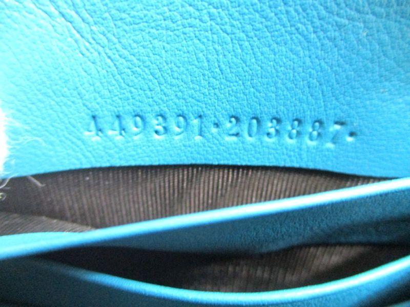 Authentic GUCCI Micro Guccissima Turquoise Leather Round Zip Long Wallet #a349  Refurbished