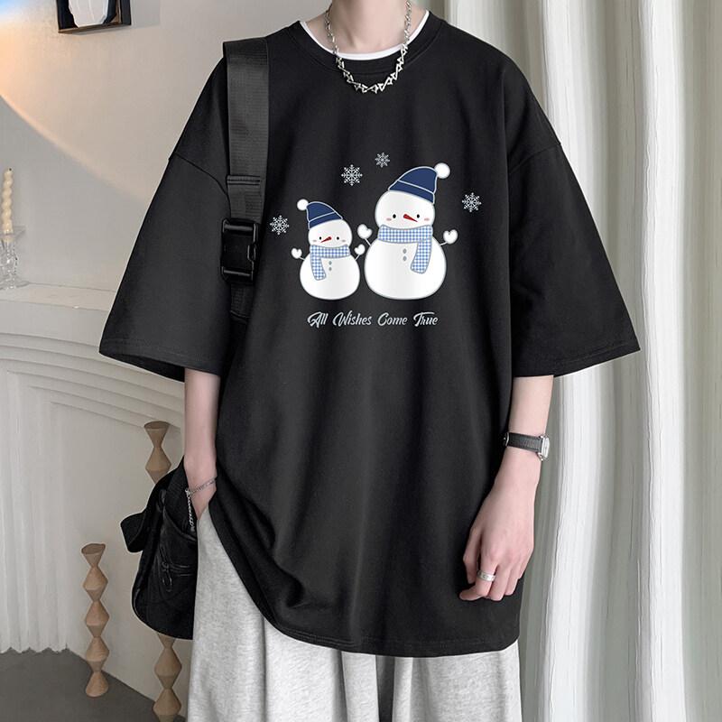 Unisexs Cotton Tshirts White 5XL Unisex Oversized T Shirt SnowUnisex Dog Print Summer Casual Wear Tee Shirts Big Size Male Clothes