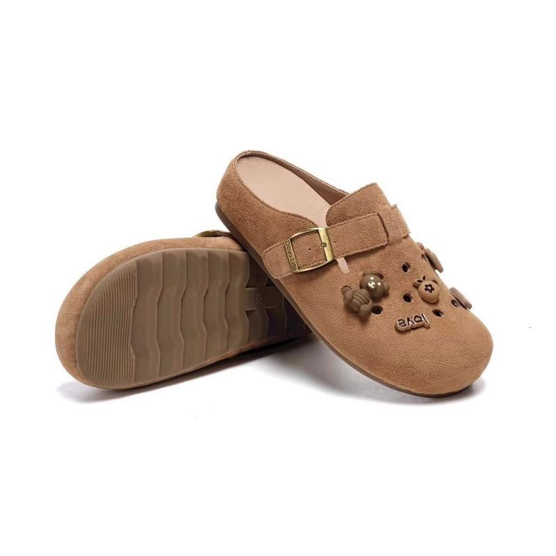 Thick-soled Bag Head Half Slippers, Wearing Hole Shoes Outside, Women's Spring 2025 New Lazy One-pedal Flat-bottomed Cool Slippers