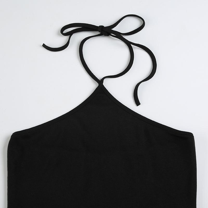 European and American Retro Neck Hanging Suspender Sexy Backless Slim Fit Vest