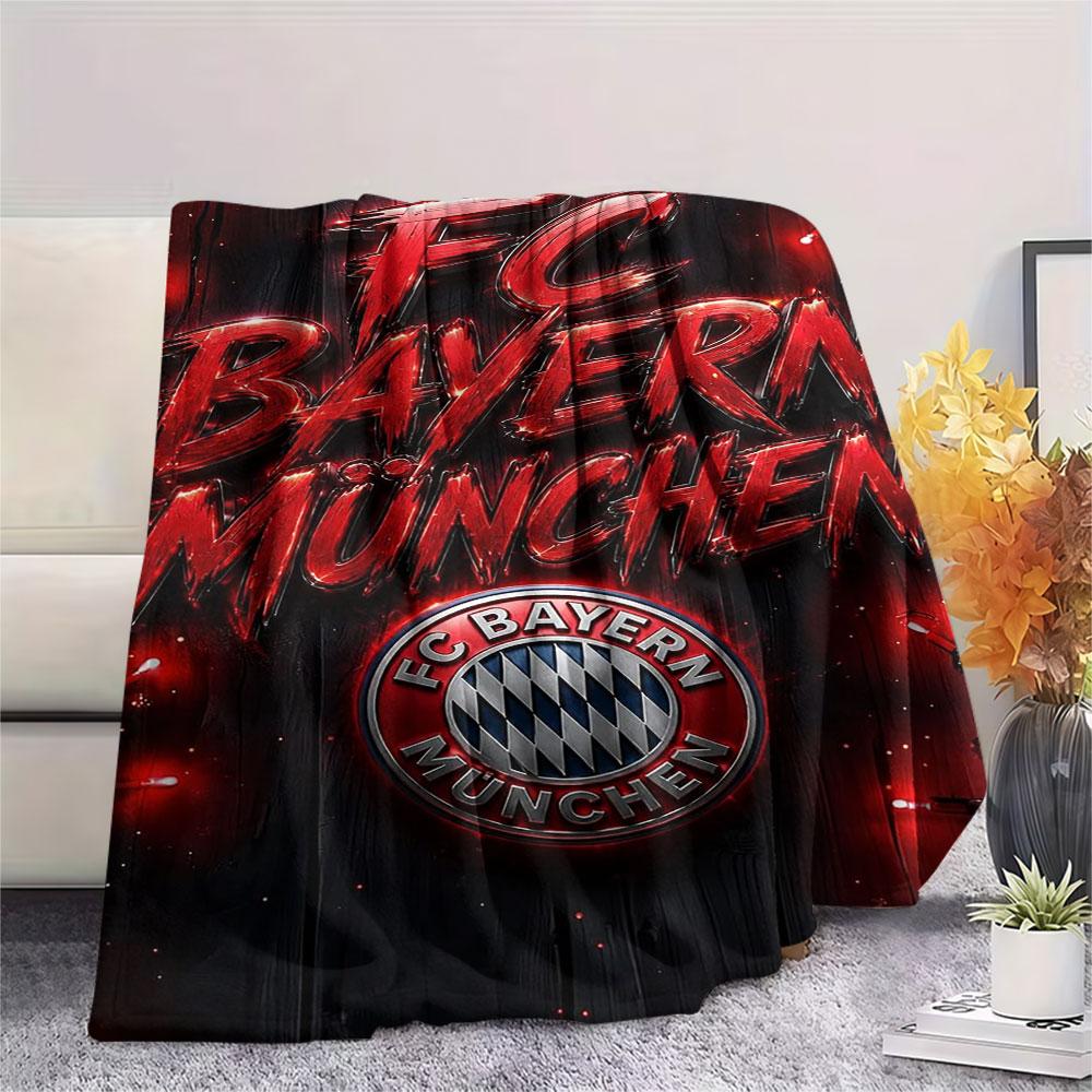 1PC FC Bayern Munich Patterned Flannel Blanket Suitable For All Seasons for Home Decor Warmth and Comfort Gifts Holiday Present