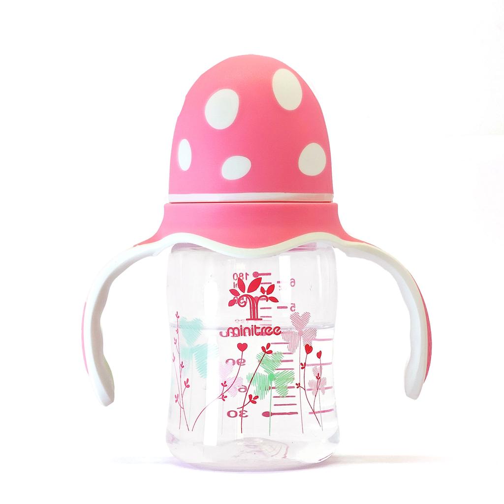 180ml Mushroom Bottle Food-grade PP Material Lightweight and Drop-resistant Wide-mouth Easy To Clean Silicone Nipple