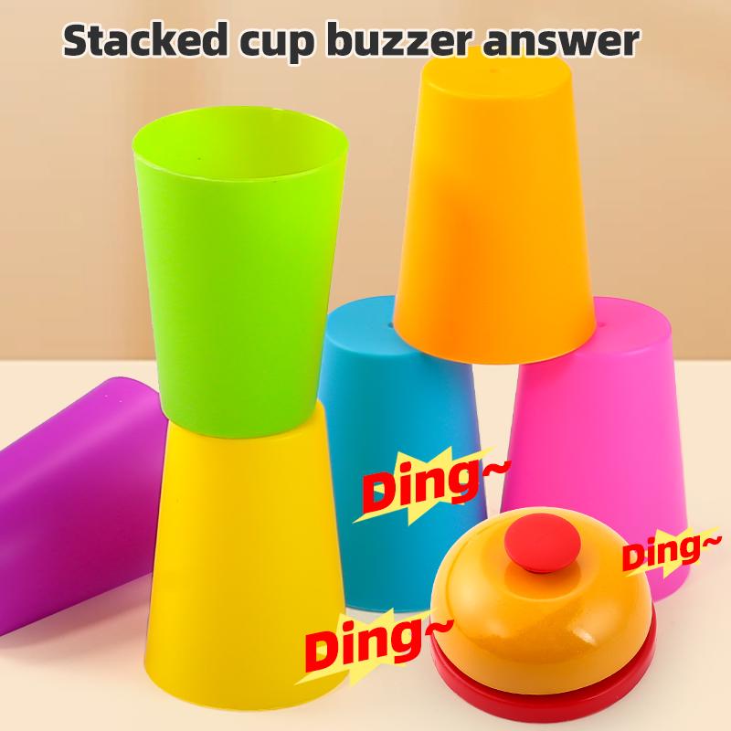 Montessori Toys Mini Stack Cup Game With Card Educational Intellectual Enlightenment Color Cognition Logic Training ChildrenGift