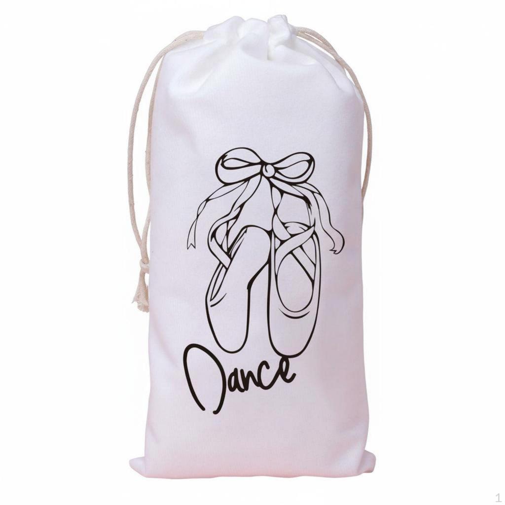 Ballet Footwear Pouch Portable Dance Bag Silky Texture Drawstring for Dancers,