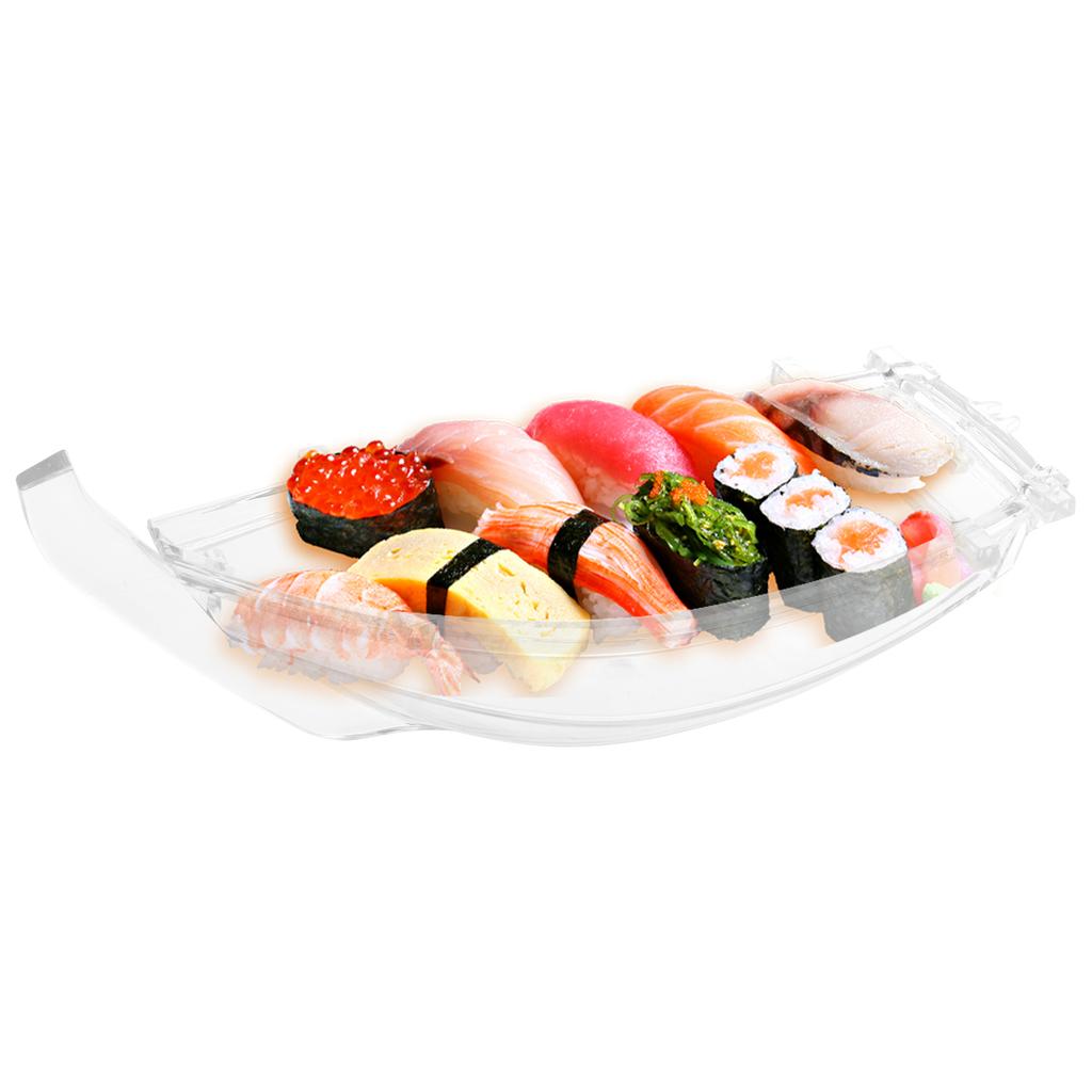 Sushi Serviertablett Wiederverwendbares Plastik Sushi Boot Servierplatte Japanischer Stil Sushi Tablett Dekorativ für Zuhause Küche Restaurant