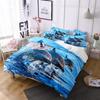 3D-gedruckte Heimtextilien Bettwäsche Delfin Meeresschildkröte Meerestier Quilt-Set Dreiteiliges Set