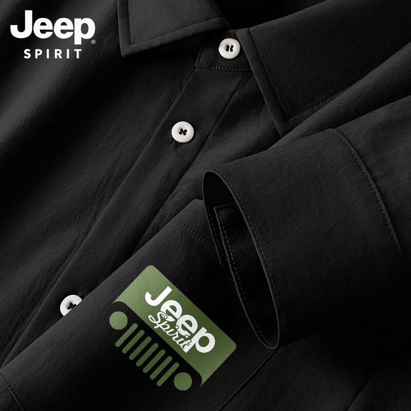 JEEP SPIRIT Men s Ice Silk Long-Sleeve Printed Shirt M