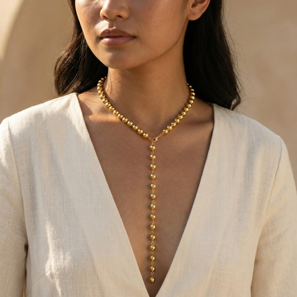 Classic Pearl Y-Shape Lariat Necklace for Women, Elegant Long Tassel Pendant for Bridal Wedding Party Jewelry