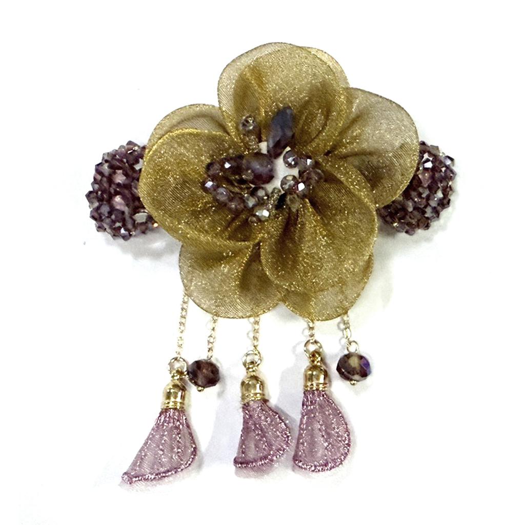 Chinese Styles Hair Pin Handmade Flower Hair Clip Long Tassels Women Hairpin for Ponytails and Various Hairstyles