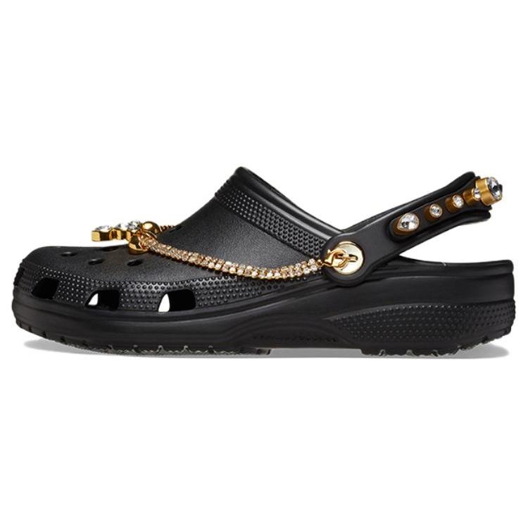 (WMNS) Crocs Classic Tiara Clogs Black Gold Women s 209684-001 EU 34-35