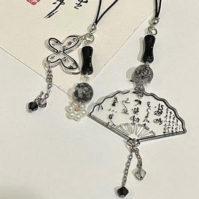 Chinese Style Delicate Anti-Lost Butterfly Lanyard Phone Chain Bag Backpack Decoration Jewelry Multi- Hangings Pendant Charms