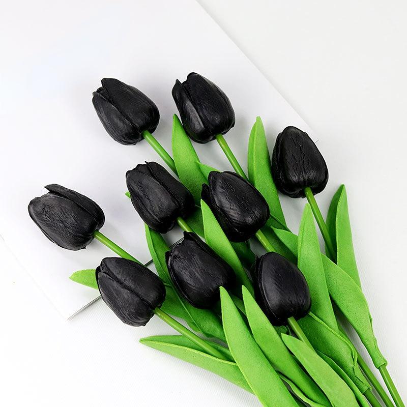 1PC 34cm PU Tulip Real Touch Artificial Flowers Tulip Bouquet for Christmas Halloween Wedding Home Party Decoration Fake Flowers
