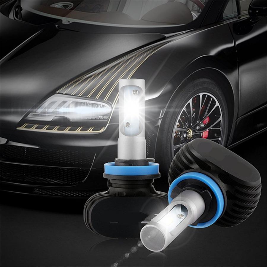 2pc H11/H8/H9 White High Power LED H11 Low Beam Headlight +2pc H11 H8 Fog Light Bulbs Conversion Kit