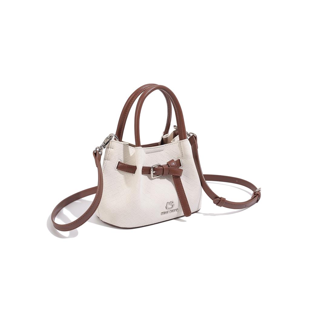 New Sanrio Hello Kitty PU Shoulder Bag, Crossbody Bag, Handbag Women's Pink/Ecru SHHF52047